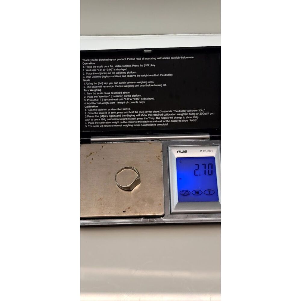 Vintage 10K White Gold Monogram Signet Ring 2.70g Size 7.75 Estate Initial CCS - Picture 3 of 6